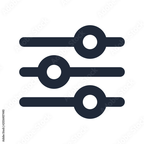 Sliders settings line icon, controls adjustment configuration options outline symbol