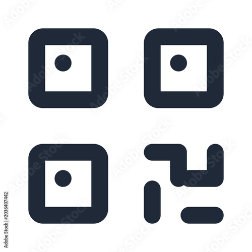 Fotografi QR code line icon, scan payment mobile technology outline symbol