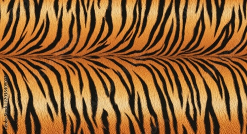 A seamless pattern of orange and black tiger stripes dominates the image. The stripes are arranged in a horizontal, repeating sequence, creating a visually striking and dynamic effect.