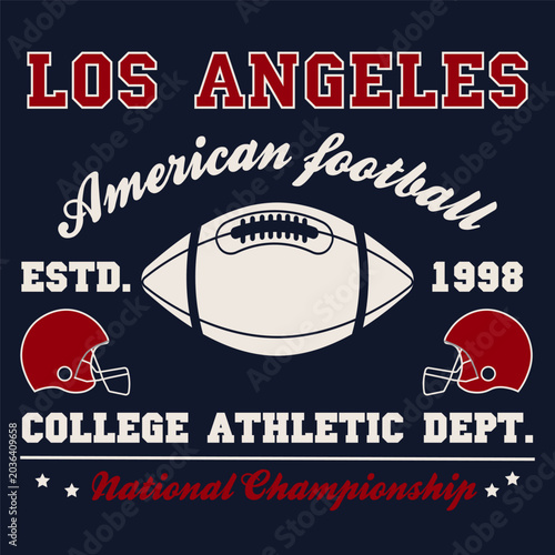 American football or rugby badge. Concept for shirt, logo, print, stamp, tee, patch. Vector