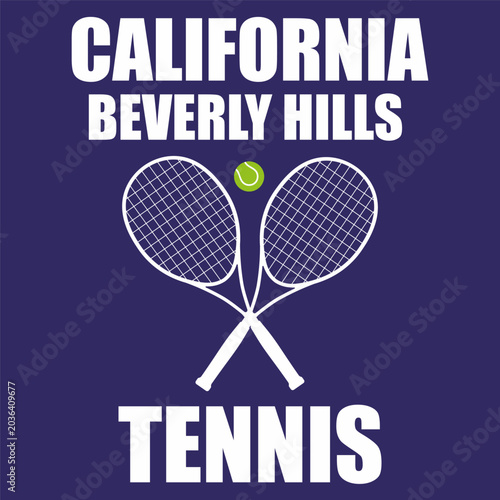 T-shirt graphic design, print stamp, tennis typography emblem, sports logo.