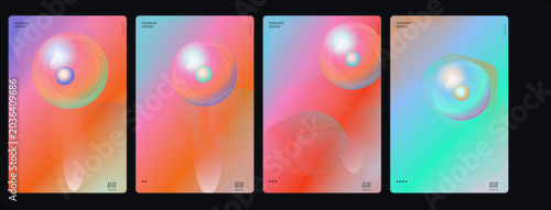 Bild auf Leinwand Vibrant Light Display Illuminates Glowing Orbs in a Gradient Environment