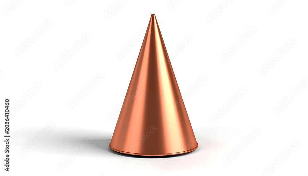 Fototapeta premium Copper cone, smooth, glossy, and tapered