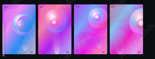 Vibrant abstract art display shows swirling colorful patterns on screens