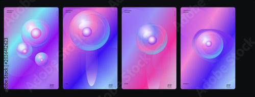 Vibrant bubbles float gently in a colorful abstract environment with gradient effects.