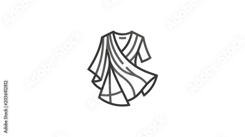 Foto Toga garment outline drawing illustration.