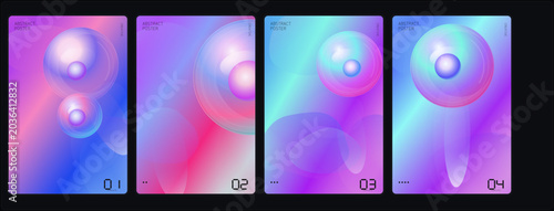 Vibrant abstract visuals showcase gradient colored spheres in motion sequence