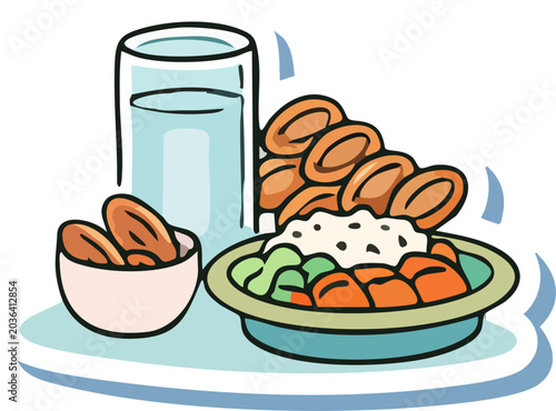 Iftar Meal with Water and Dates