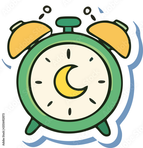 Alarm Clock with Crescent Moon Icon