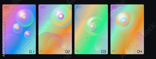 Vibrant colorful swirls create abstract art pieces on display