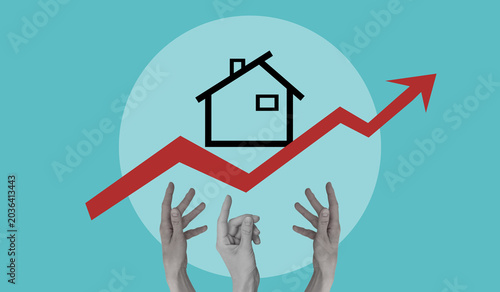 Fotografía Housing affordability crisis concept, rising home prices and real estate market