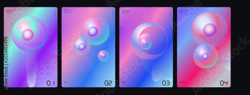 Vibrant bubbles float gently in colorful gradient background with soft lights
