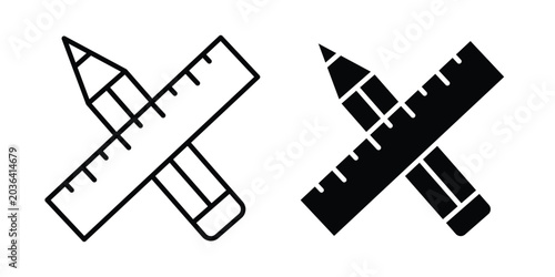 Fotografía Pencil and ruler icon