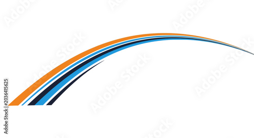 Abstract colorful wave made of curved lines on white background
