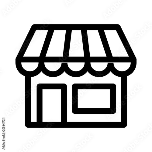 Store Icon Simple Line Vector Illustration