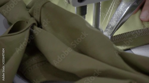 Precision Stitching in Textile Manufacturing A Close-Up View of Industrial Sewing Operations in a Factory