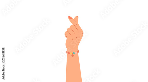 Obraz na płótnie Closeup of Hand Gesture with Fingers Crossed and Jewelry.