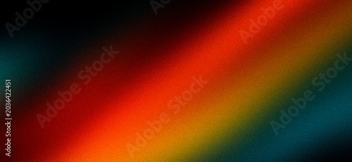 Dark grainy background with rainbow glowing gradient, abstract black backdrop with noisy texture 
