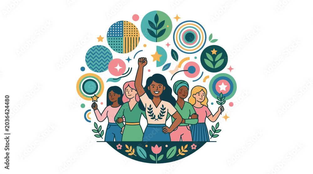 Fototapeta premium Diverse Group of Women Celebrating Unity and Friendship.