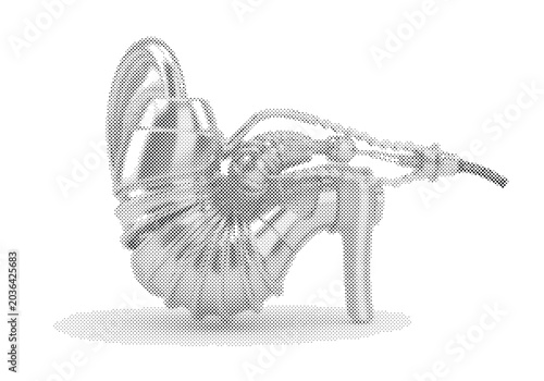 Fotografi Artificial Cybernetic Inner Ear 3D Render with Titanium Cochlea and Gyroscopic B