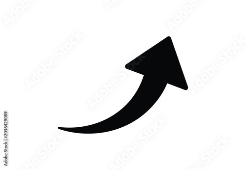 Canvastavla Modern upward curved arrow pointing to the right