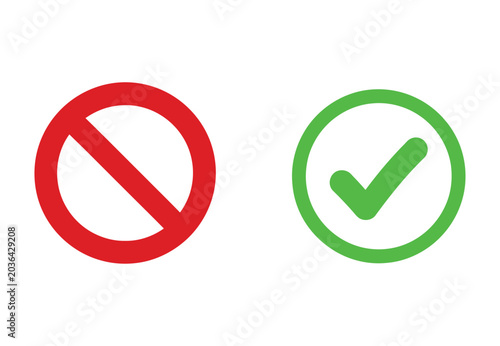 фотографія Positive and negative circular checkmark icons