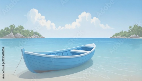 Tranquil Boat on Tropical Beach