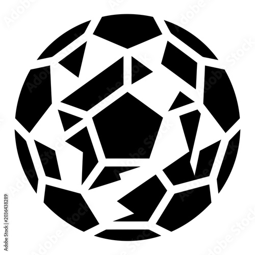 Soccer ball icon, solid black, white background, vector illustration