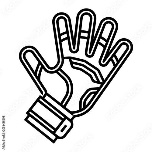 Hand with handcuffs icon, outline style, white background, vector illustration