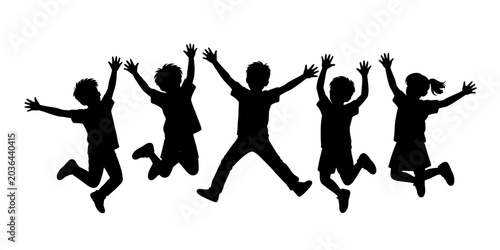 Dancing Silhouettes with Raised Arms Jumping on White Background, Energetic Party Crowd Vector Icon for Events and Celebration Design