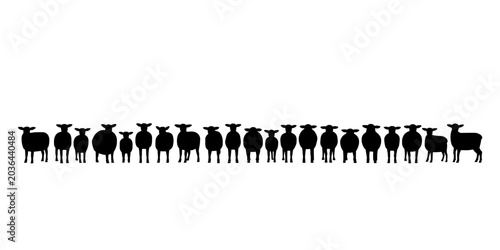 Deer Silhouettes Standing in a Row with Varying Sizes and Shapes Featuring Animal, Wildlife, Nature with Forest and Antlers Elements for Black,