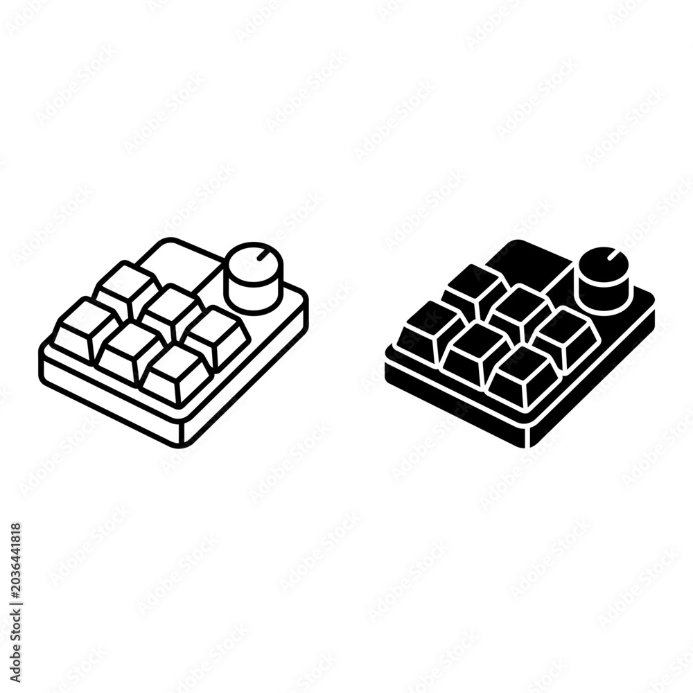 Obraz premium LEGO brick icon set, outline and solid style, white background