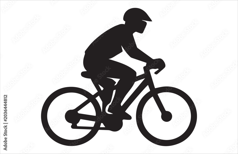Naklejka premium cyclist silhouette vector