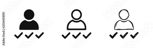 Employee Assessment Icon with User and Multiple Checkmarks