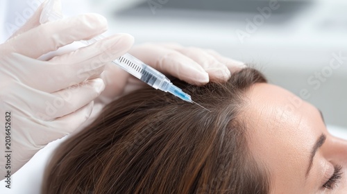 PRP treatment in action during a clinical session focusing on hair restoration techniques