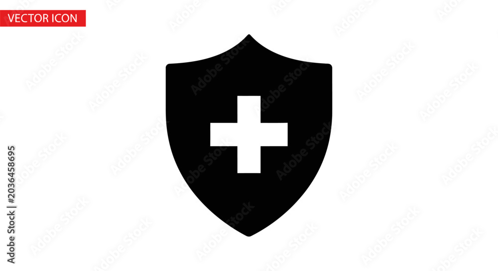 Fototapeta premium Medical Protection Shield Icon Symbol.