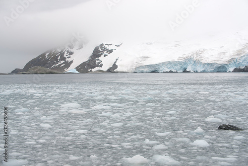 South Orkney Islands landscape on a cloudy winter day.