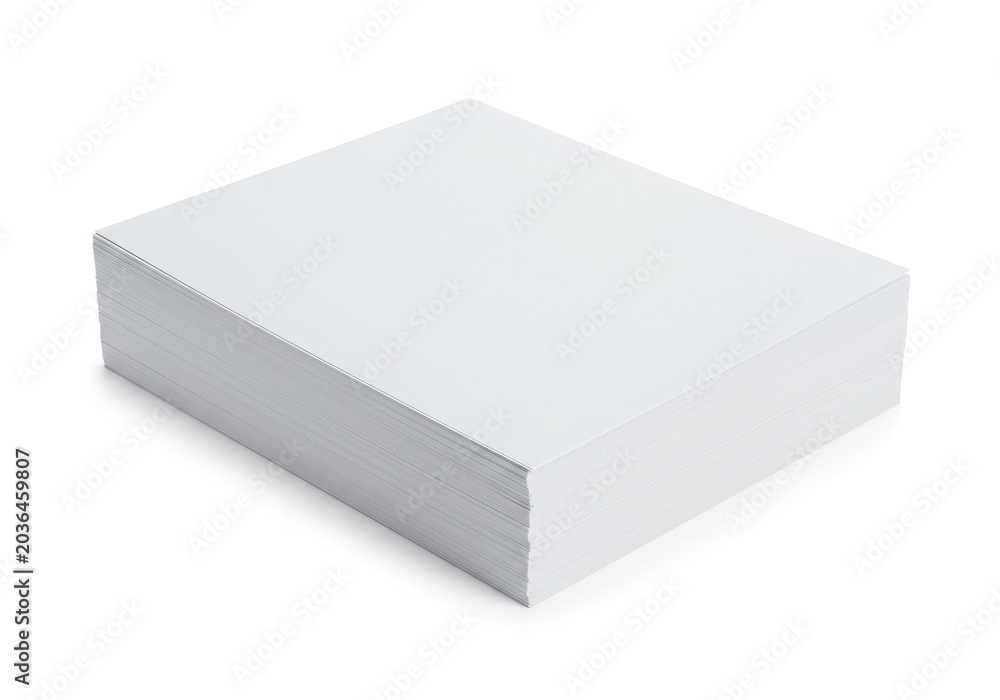 Fototapeta premium Stack of Blank White A4 Paper Sheets Isolated on White Background for Office and Printing Mockup