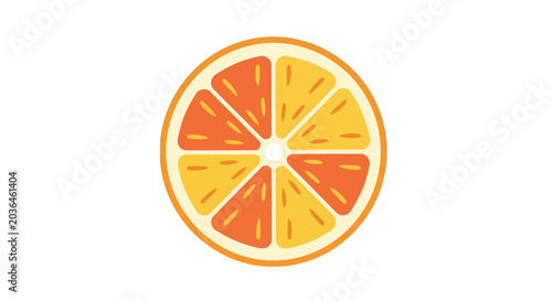 Orange slice illustration vibrant citrus fruit on white background
