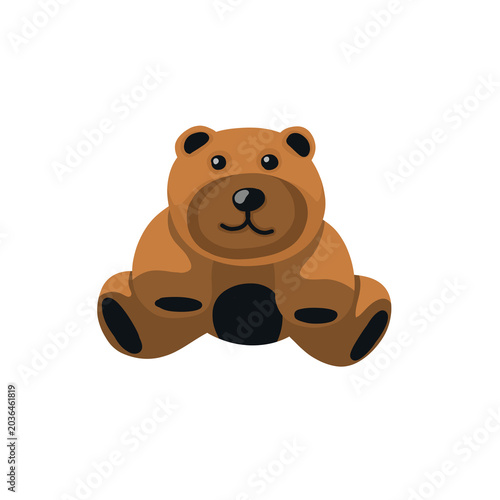 Baer toy in simple drawing isolated illustration