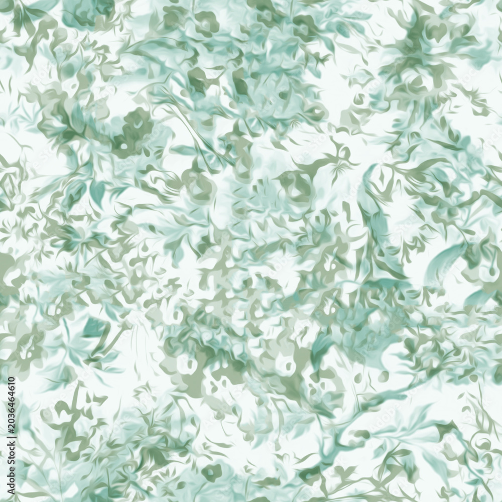 Fototapeta premium Abstract Watercolor Floral Pattern in Mint Green.