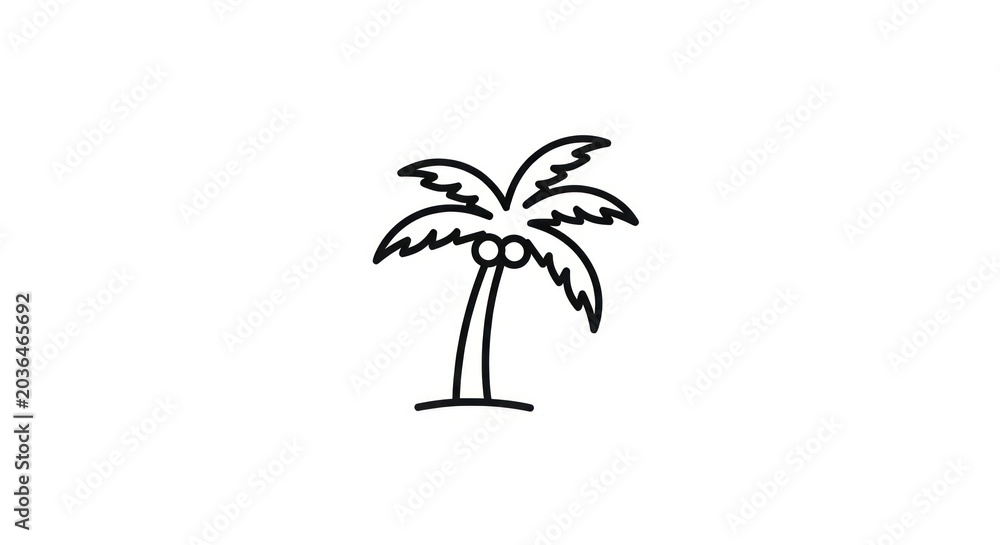 Obraz premium Simple black palm tree icon.