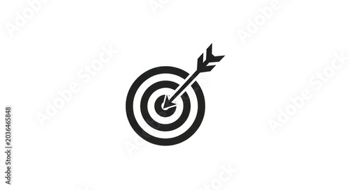 Vászonkép Bullseye Target with Arrow Hit.