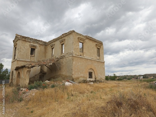 Abandoned rural house in depopulated village of Spain