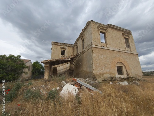 Abandoned rural house in depopulated village of Spain