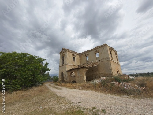 Abandoned rural house in depopulated village of Spain