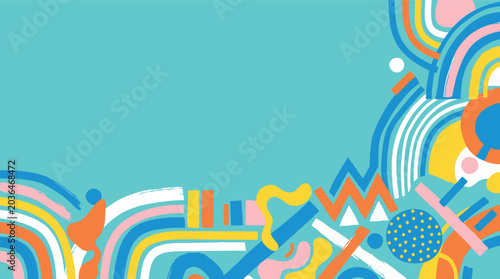 Konstfotografi Colorful abstract illustration capturing the energy of football World Cup festivities