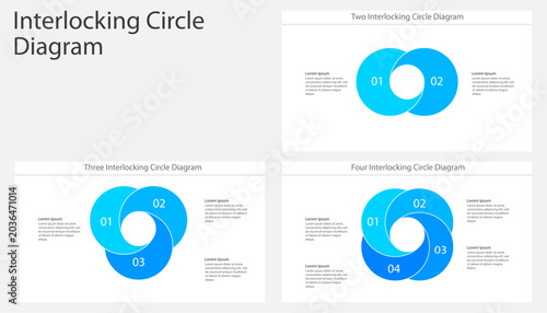 Interlocking Circle Infographic Diagram Template Set