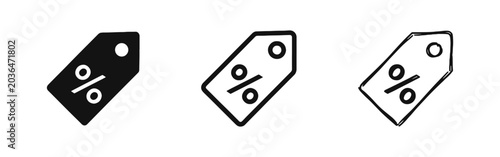 Fotografija Discount price tag icon set, sale offer and percent symbols, shopping promotion