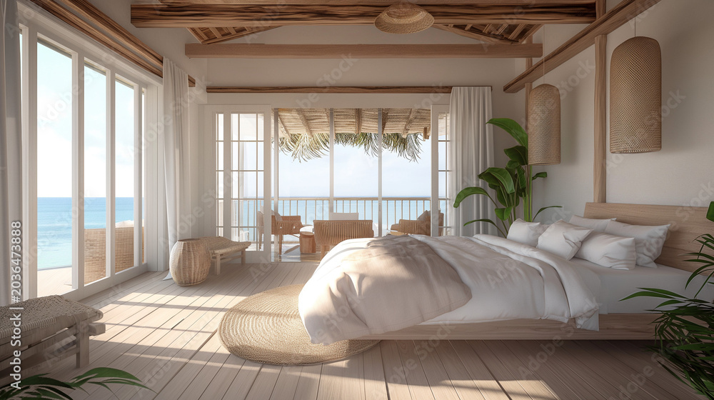Fototapeta premium Modern living room interior with sofa and window and comfortable luxury decor